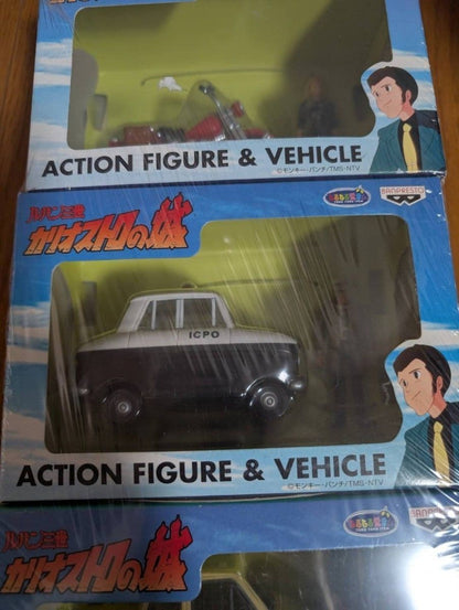 Lupin III Castle of Cagliostro Action Figure & Vehicle Set Rare 3 Piece