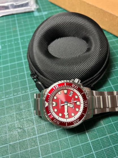 Citizen ProMaster BN0159-15X Red Dial Solar Timepiece Rare Wristwatch