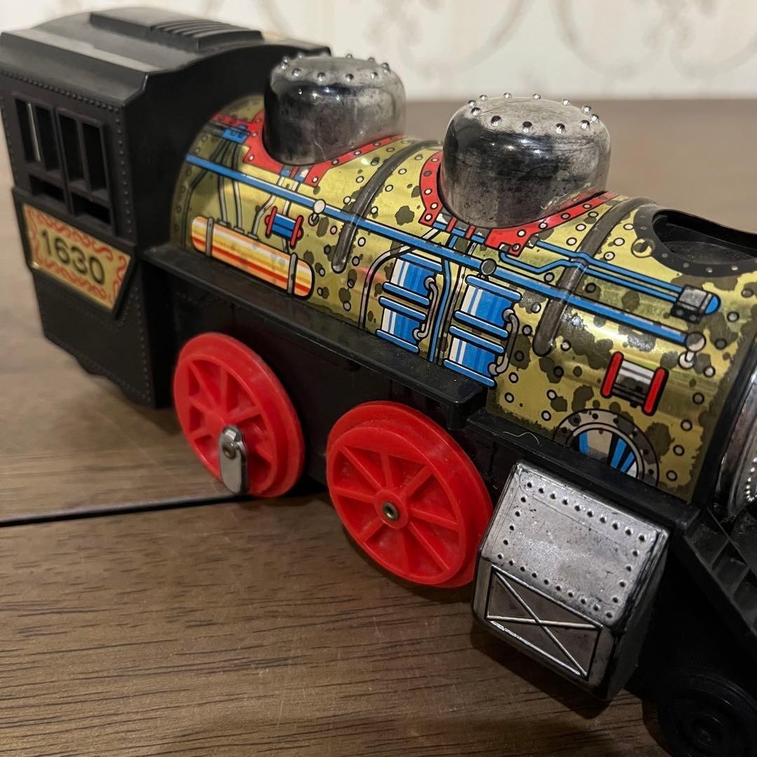 【Antique】Showa Retro Wind-Up SL Puff-Puff Train Locomotive Toy