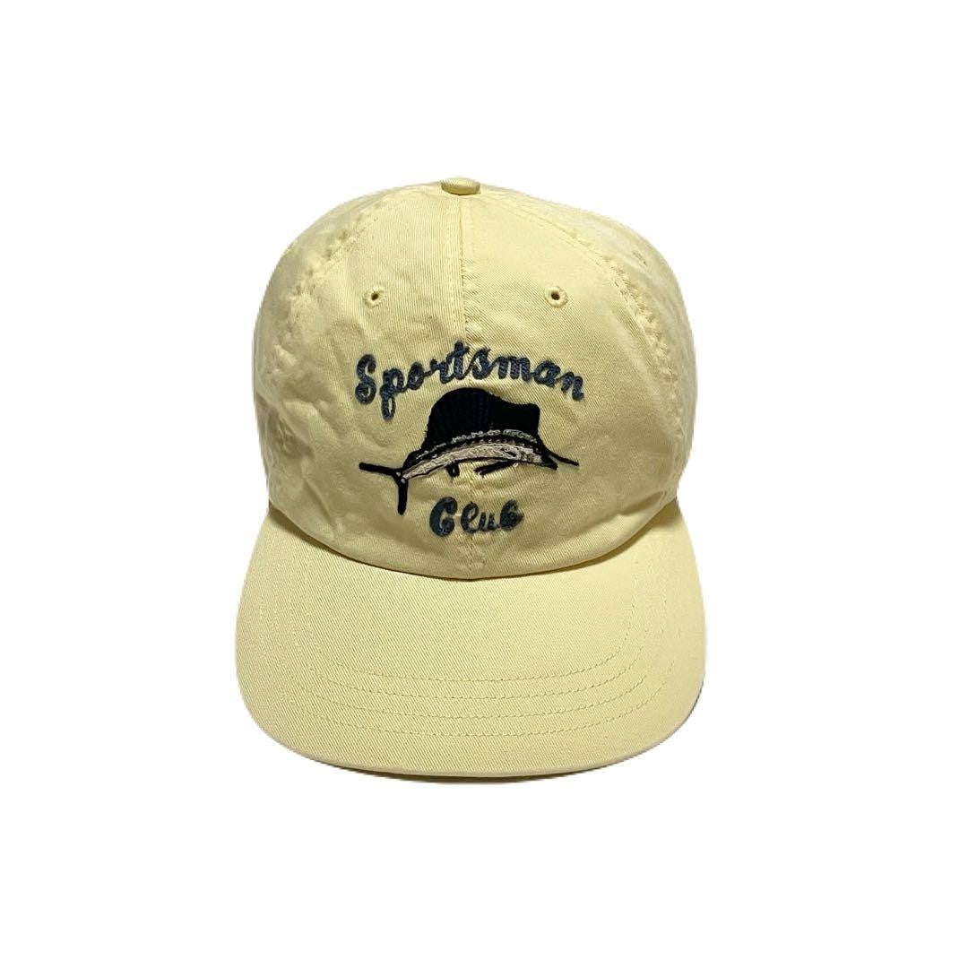 Ralph Lauren Men Hat Vintage Polo Sport Cotton Cap Marlin Embroidery Yellow Limi