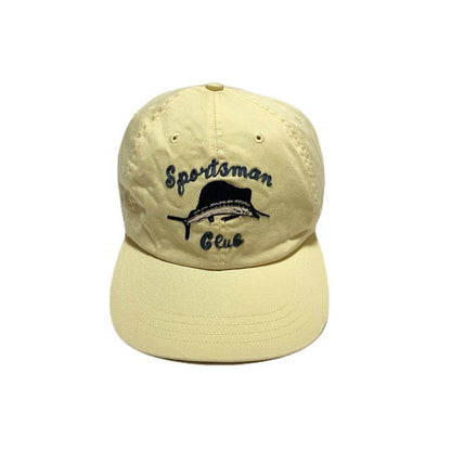 Ralph Lauren Men Hat Vintage Polo Sport Cotton Cap Marlin Embroidery Yellow Limi