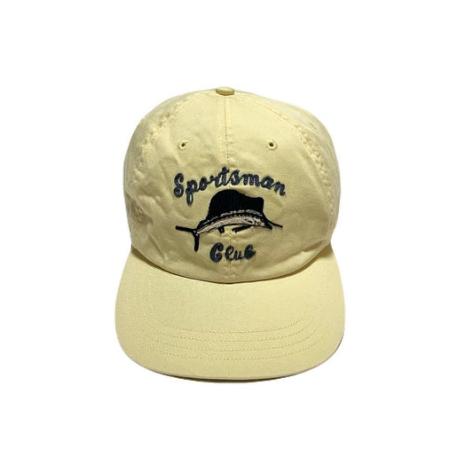 Ralph Lauren Men Hat Vintage Polo Sport Cotton Cap Marlin Embroidery Yellow Limi