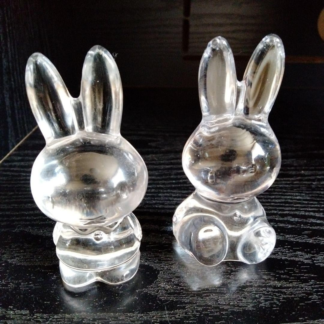 Ultra-Rare Vintage Miffy Glass Figurines (2-Piece Set) Paperweights