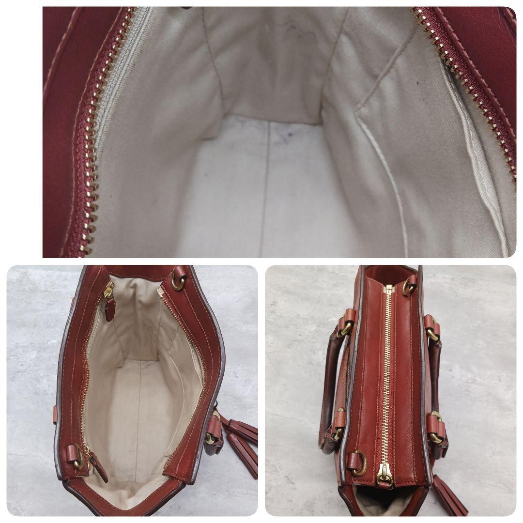 COACH Legacy Mini Tanner Leather Tote Handbag Brown Women Authentic