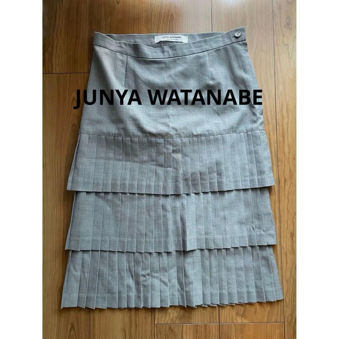 Junya Watanabe COMME des GARCONS Pleated Gray Long Skirt, Used