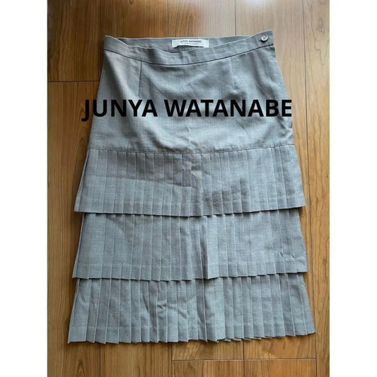 Junya Watanabe COMME des GARCONS Pleated Gray Long Skirt, Used