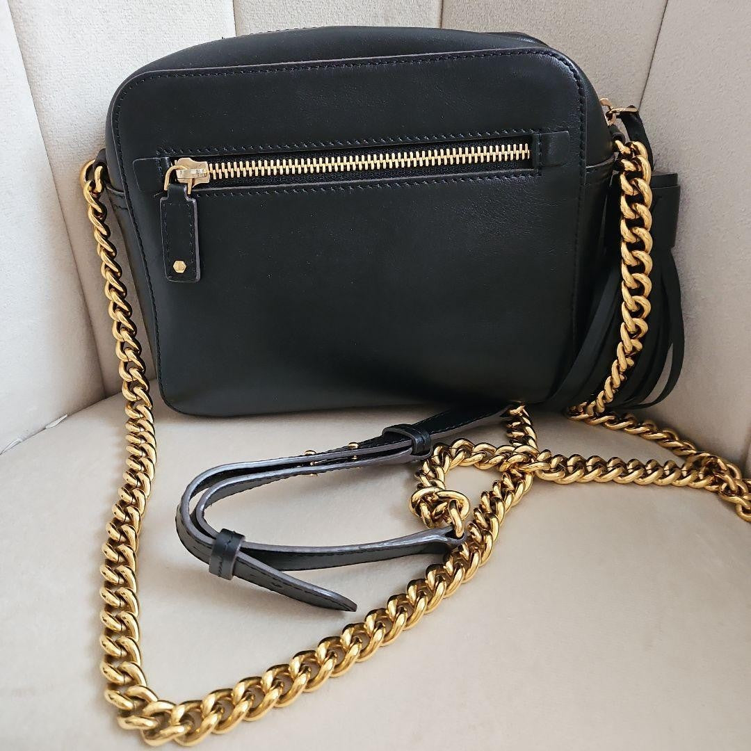 ANYA HINDMARCH CROSSBODY EYES Black Shoulder Bag Leather Used Women Very Good