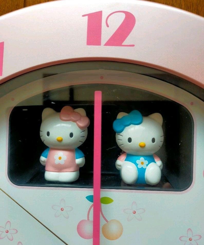 SANRIO Hello Kitty Wall Clock D 37 cm Japanese Anime 1998 Heisei Retro Used