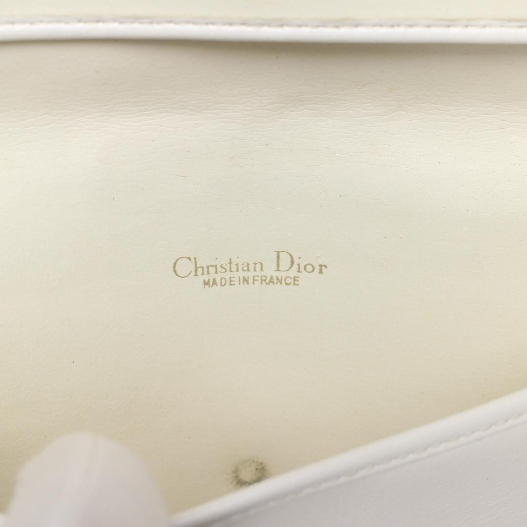Christian Dior Clutch Bag Vintage Hook Broken White Authenticated USED