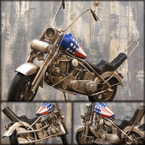 Tin Motorcycle Adult American Motorcycle Ornament Vintage Motorcycle