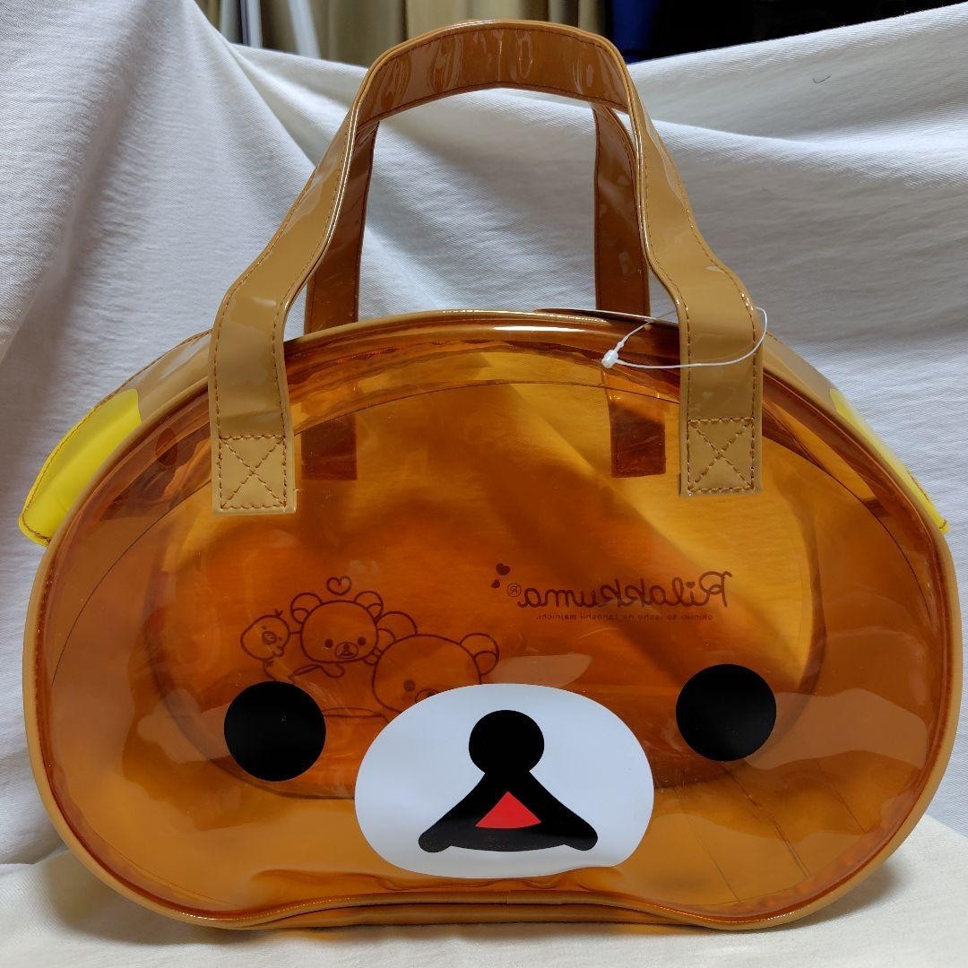 San-X Rilakkuma Face-Shaped Clear Bag Korilakkuma Kiiroitori Unused 2011 Rare