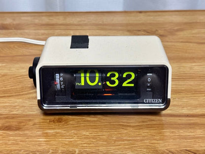 CITIZEN Hi-Leaf Curtis Flip Clock 5RD025 Beige/Brown Retro Alarm F/S US/UK/CA