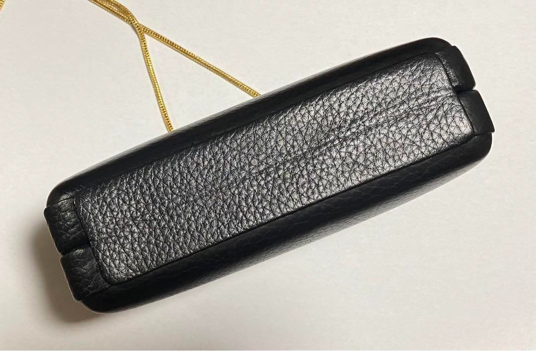 Lulu Guinness Lipstick Clasp Chain Shoulder Clutch Bag Purse BLK USED w/Dust Bag