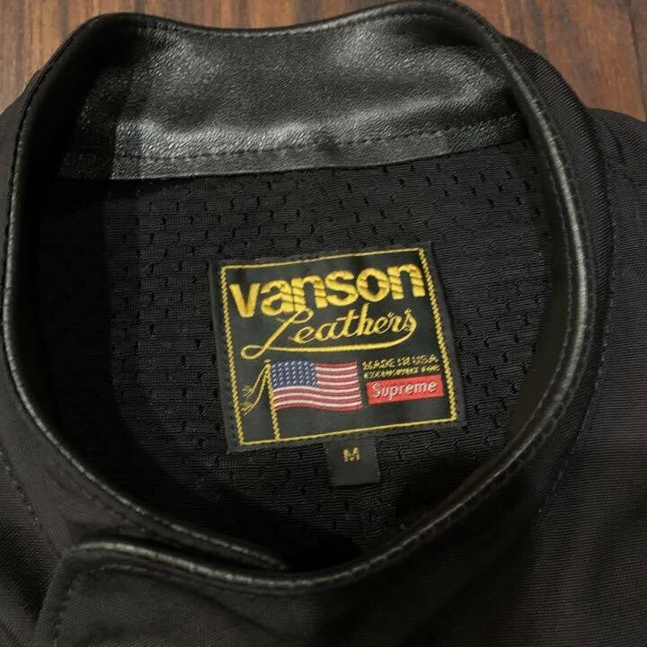 Supreme × VANSON 20ss single rider's jacket size M black Leather Logo NEW