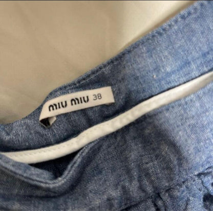 miumiu flare skirt size 38 denim with pocket