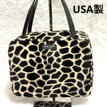 Kate Spade Handbag Leopard Giraffe Print Casual Women's Pre-Owned From Japan