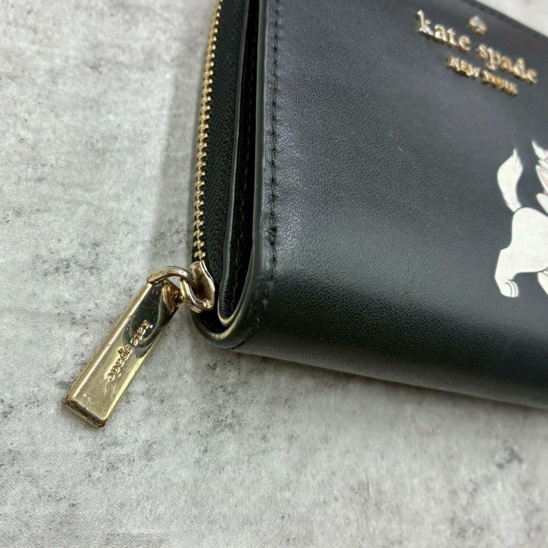 Kate Spade x Disney Aristocats Marie Cat Mini Wallet Black Used From Japan