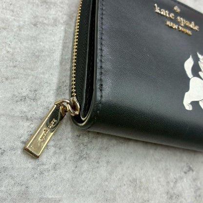 Kate Spade x Disney Aristocats Marie Cat Mini Wallet Black Used From Japan