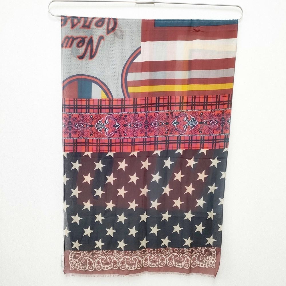 Pierre-Louis Mascia Made in Italy Cotton Silk Patchwork Bandana stole 5-0621M◎