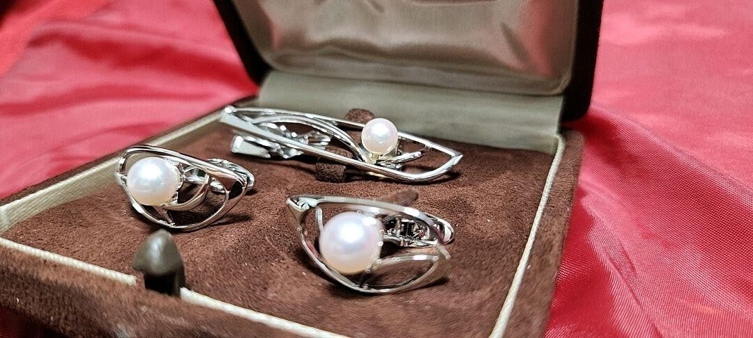 Mikimoto Tie Pin Cufflinks Pearl Silver 925 1 Point Storehouse