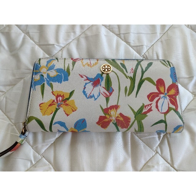 Tory Burch Women Wallet Iris Pattern Long Floral Blue Limited Edition VHTF Rare