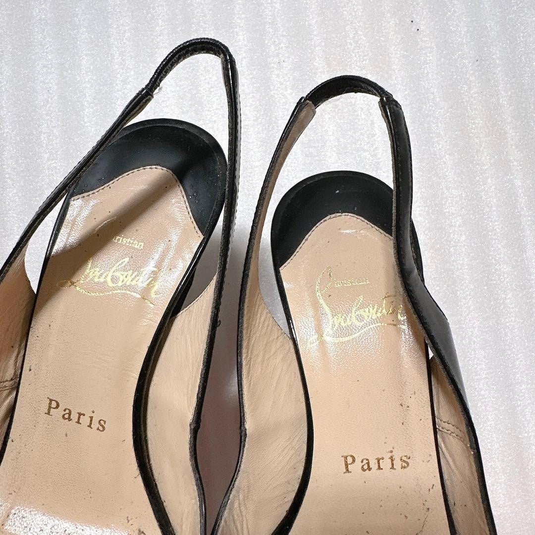 Rare Christian Louboutin Black Patent Platform Pumps Size EU34/US4