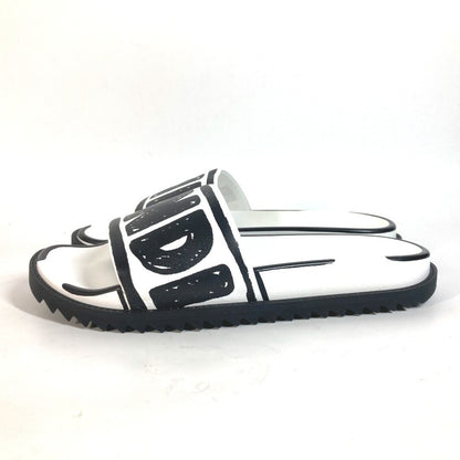 Fendi Roma Joshua Vides women logo slide sandals white black Used