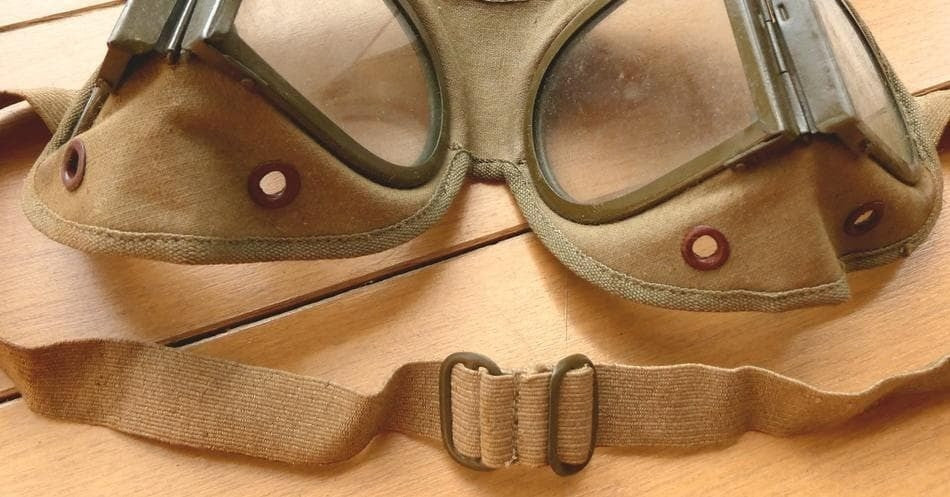 WW2 Imperial Japanese Army Tanker Goggles with Original Leather Case IJA Rare
