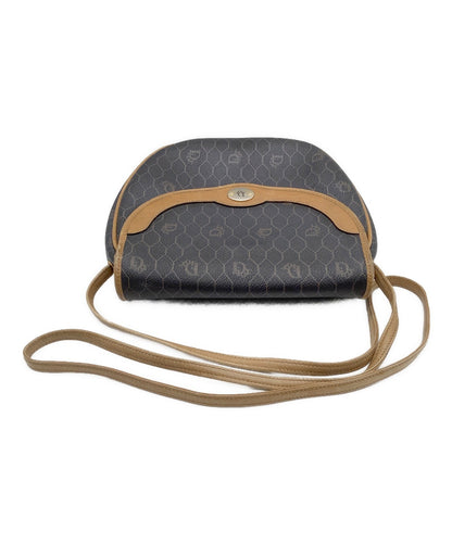 Dior Honeycomb Shoulder Crossbody Bag Brown Canvas Leather Vintage Auth