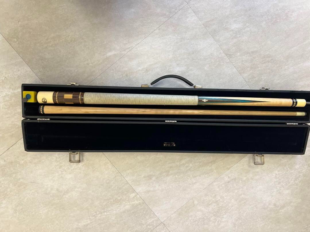Billiard Cue Stick With Paul Huebler Vintage Case
