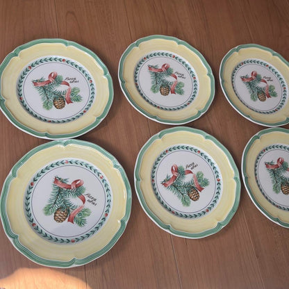Villeroy & Boch French Garden Christmas Plate Set of 6 Rare