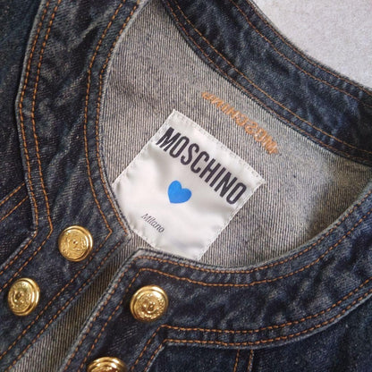 Vintage MOSCHINO Denim 2 Piece Jacket&Skirt Matching cloth Indigo