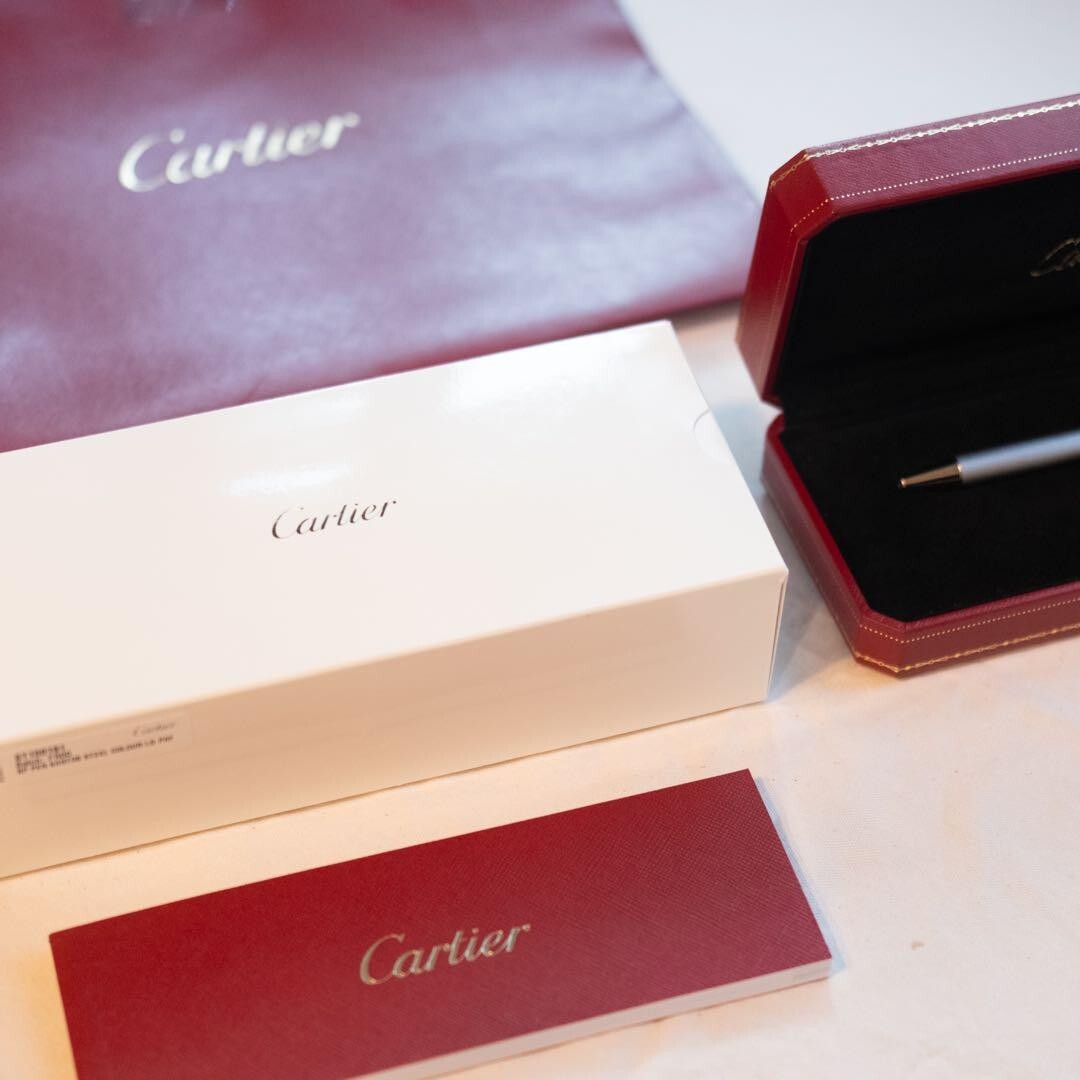 CARTIERSANTOS DE CARTIER BALLPOINT PEN GRAY ST150191 FROM JAPAN Genuine