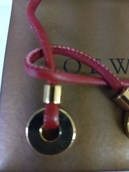 Loewe Women Accessory Red Leather Bracelet Limited Edition VHTF Elegant Style So