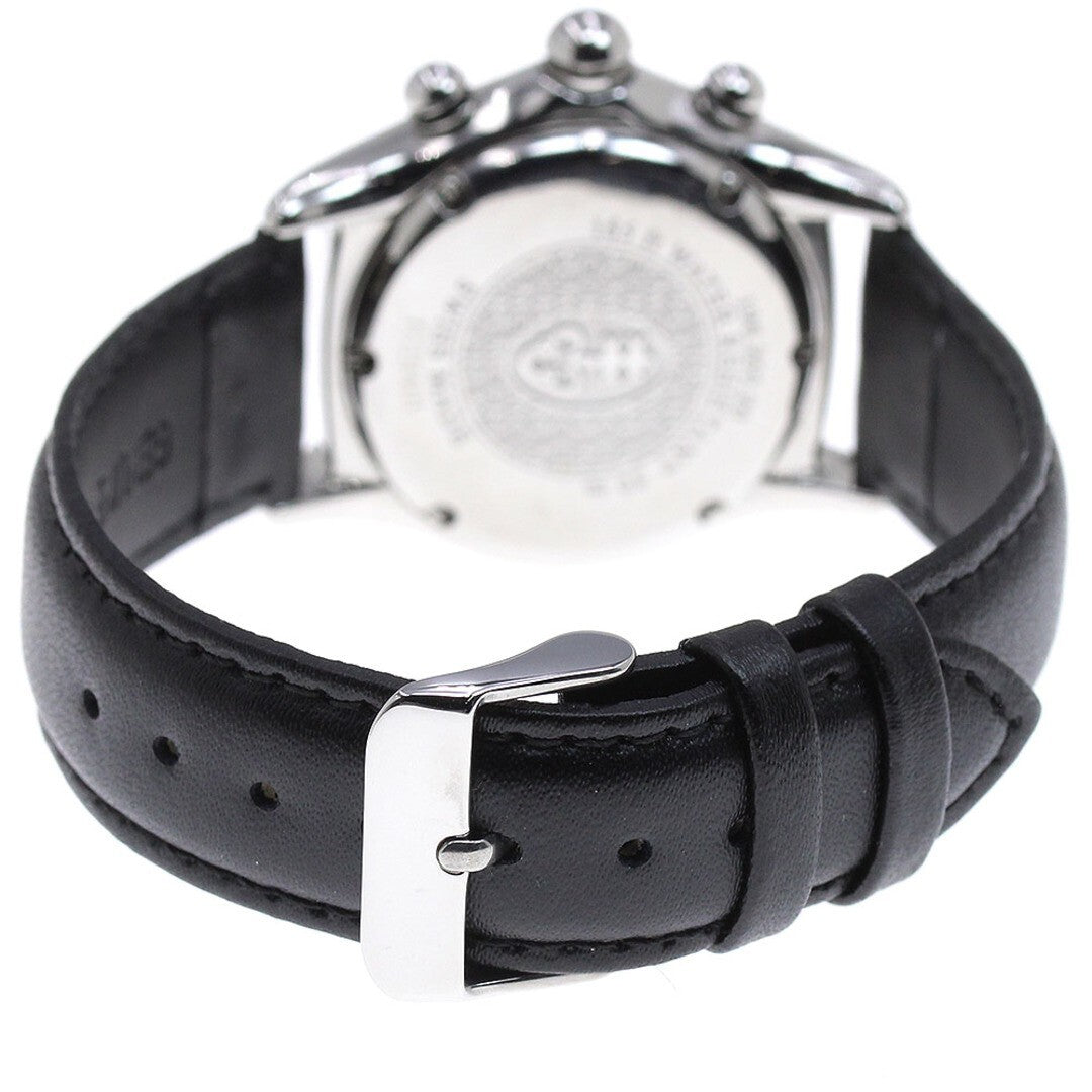 CORUM Bubble Date Chronograph Quartz Wristwatch 36mm SS Black 196.250.20 Auth