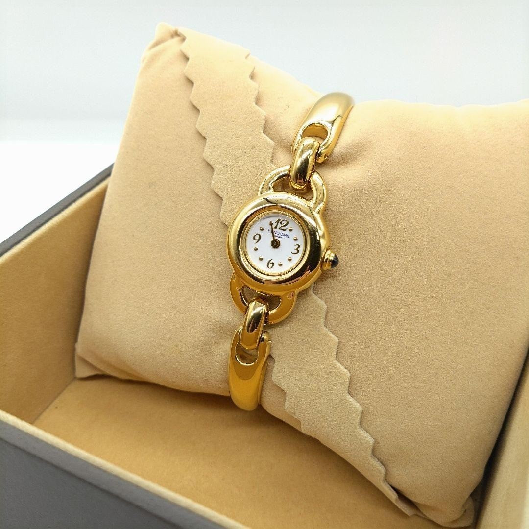 Vendome Aoyama Gold Ladies Quartz Watch Bracelenl, Used From Japan