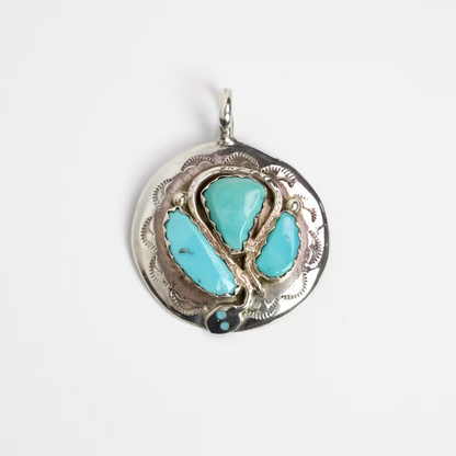 Rare Effie Calavasa Zuni Snake Pendant: Sleeping Beauty Turquoise Vault Find