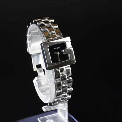 [Near MINT] GUCCI 3600L G Face Silver Black Dial Quartz Women's Watch From JAPAN