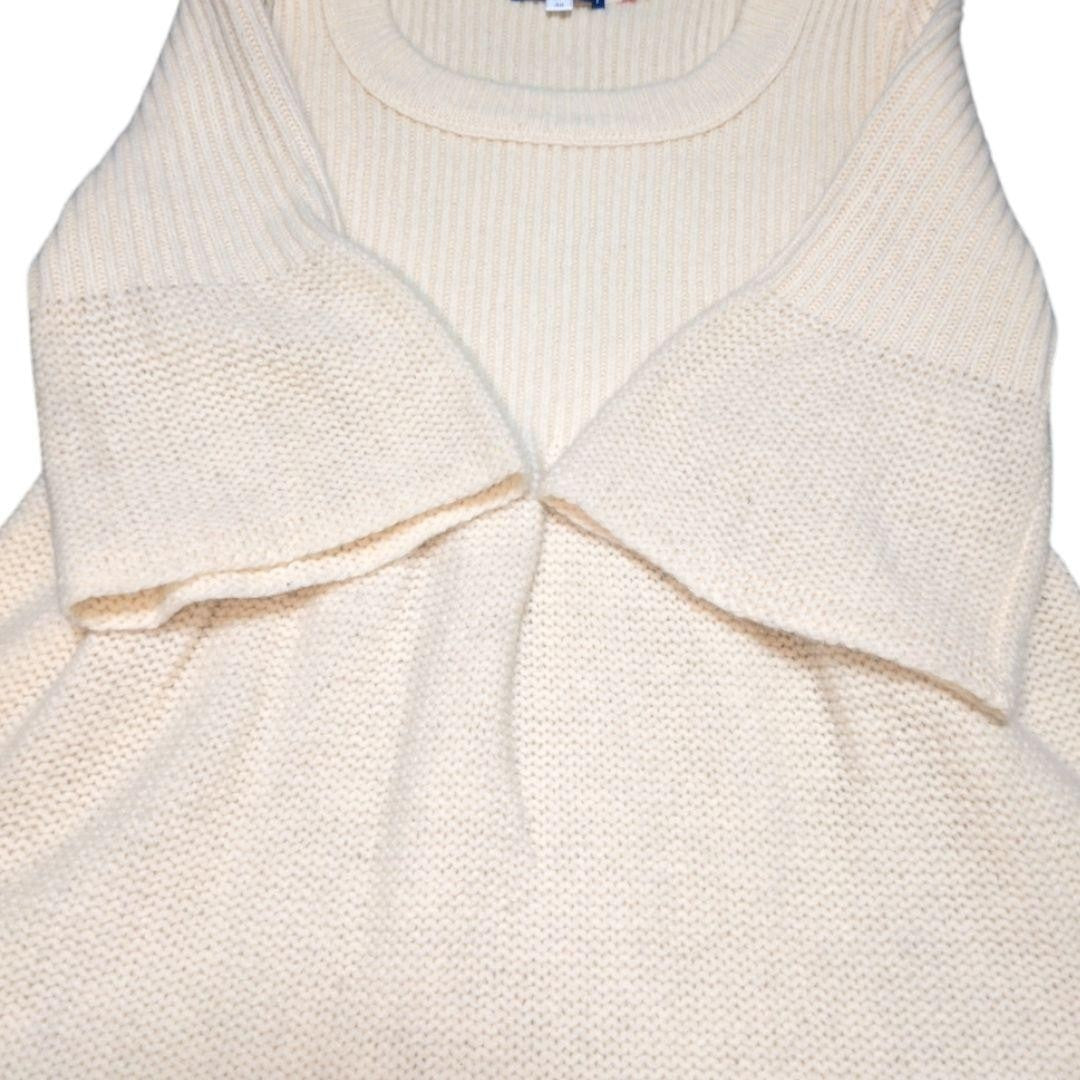 Burberry Blue Label Knit A-line Dress Flare Sleeves Ivory Used