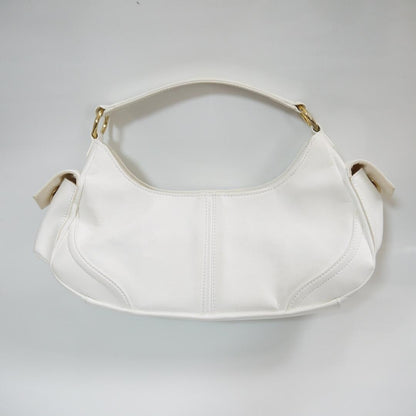 Samantha Thavasa Heart Leather Mini Shoulder Bag White Gold Accents Authentic