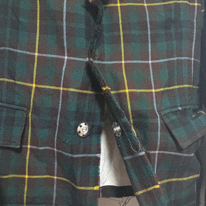 COMME des GARCONS tricot Dark Green Plaid Tailored Jacket Fringe Detail #FA BGA