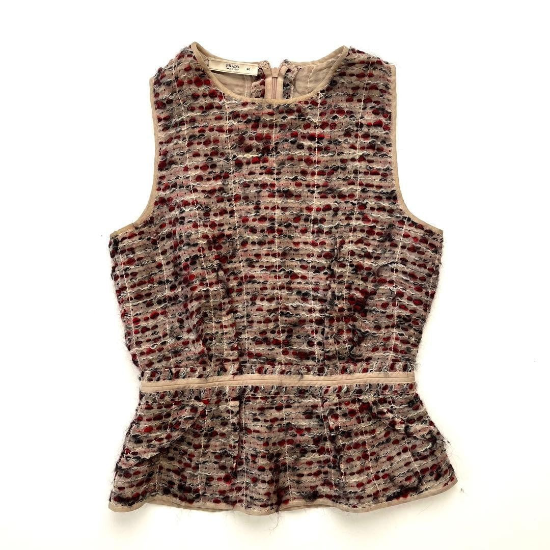 PRADA Dress Set Up 2000s Archive Wool Silk Nylon Size 40/38 Excellent Condition