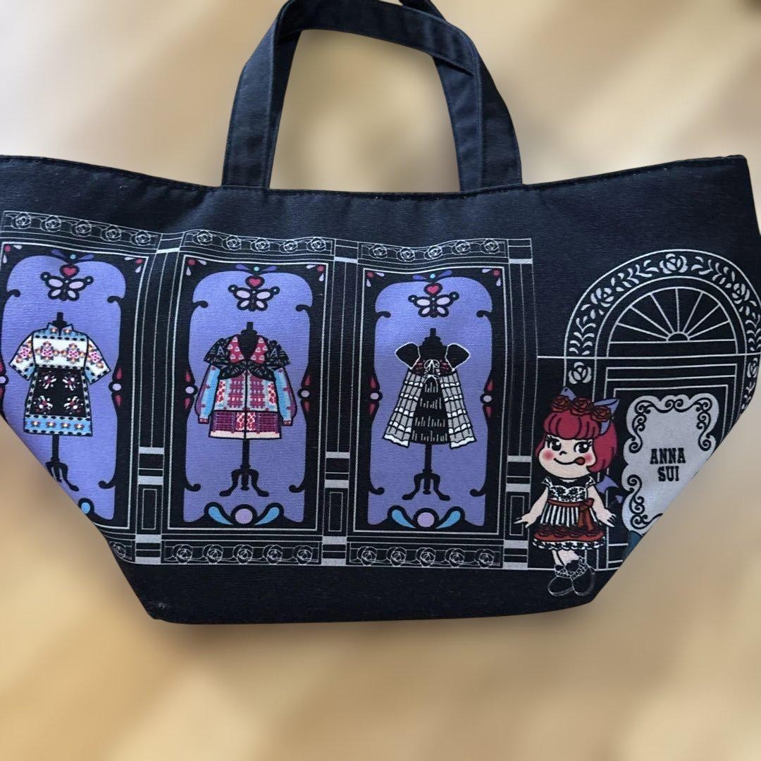 clean Anna Sui × Peko collaboration Black Tote bag Discontinued RARE!