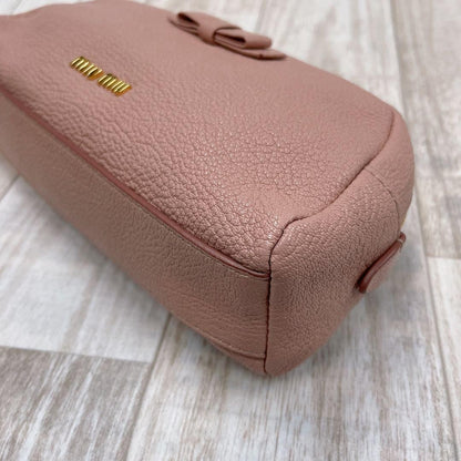 Miu Miu pouch pink ribbon used ladies from Japan