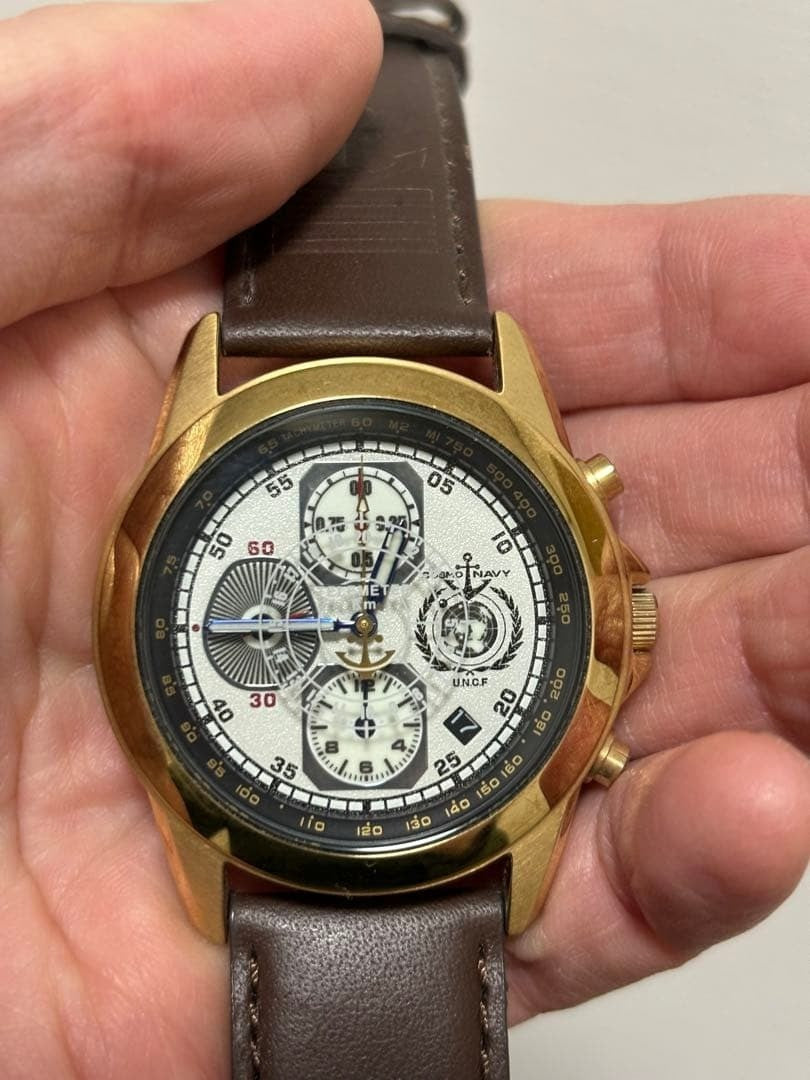 Yamato Chronograph 40th Anniversary Limited 100 Gold Wristwatch Timepiece