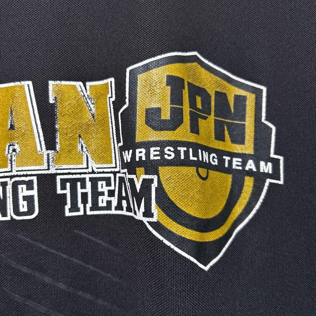 ASICS JAPAN Wrestling Team Polo Shirt 2XL Black Rare JPN Logo