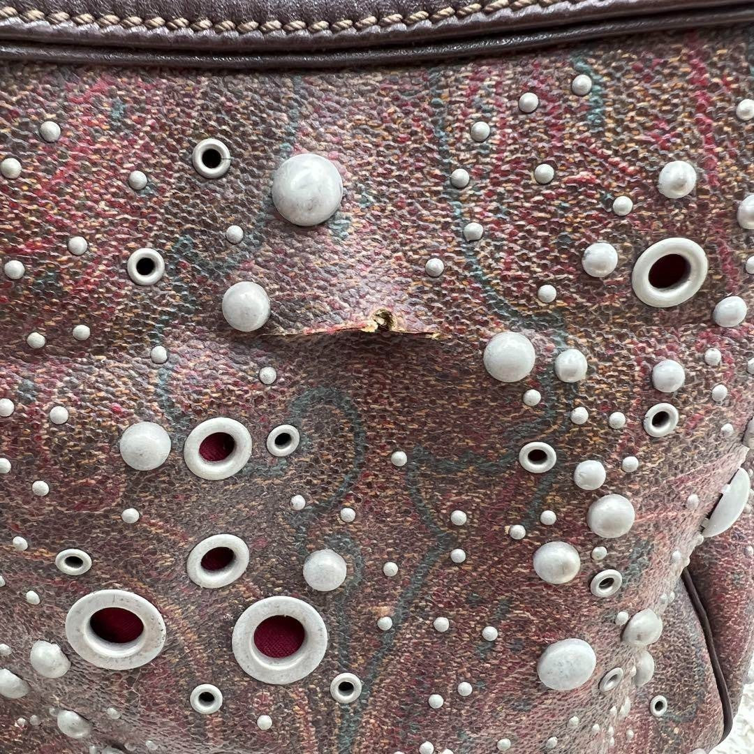 ETRO Shoulder Bag Drawstring Paisley Pattern Brown Women USED from Japan