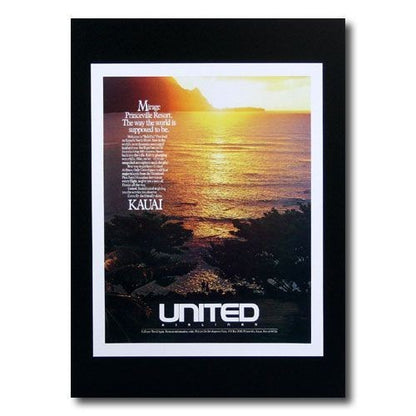 Hawaiian Poster Airline Series A-55 “United Airlines KAUAI Sunset”