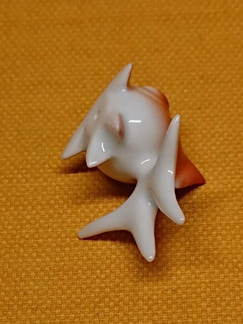 Vintage Goldfish Ceramic Pink/White Fish Crafts Freestanding Planter Japan