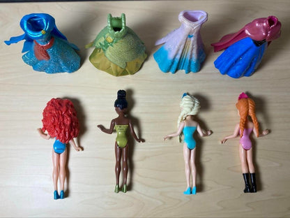 Magic Clip Disney Princess 9pcs Set Mattel DressUp Dolls